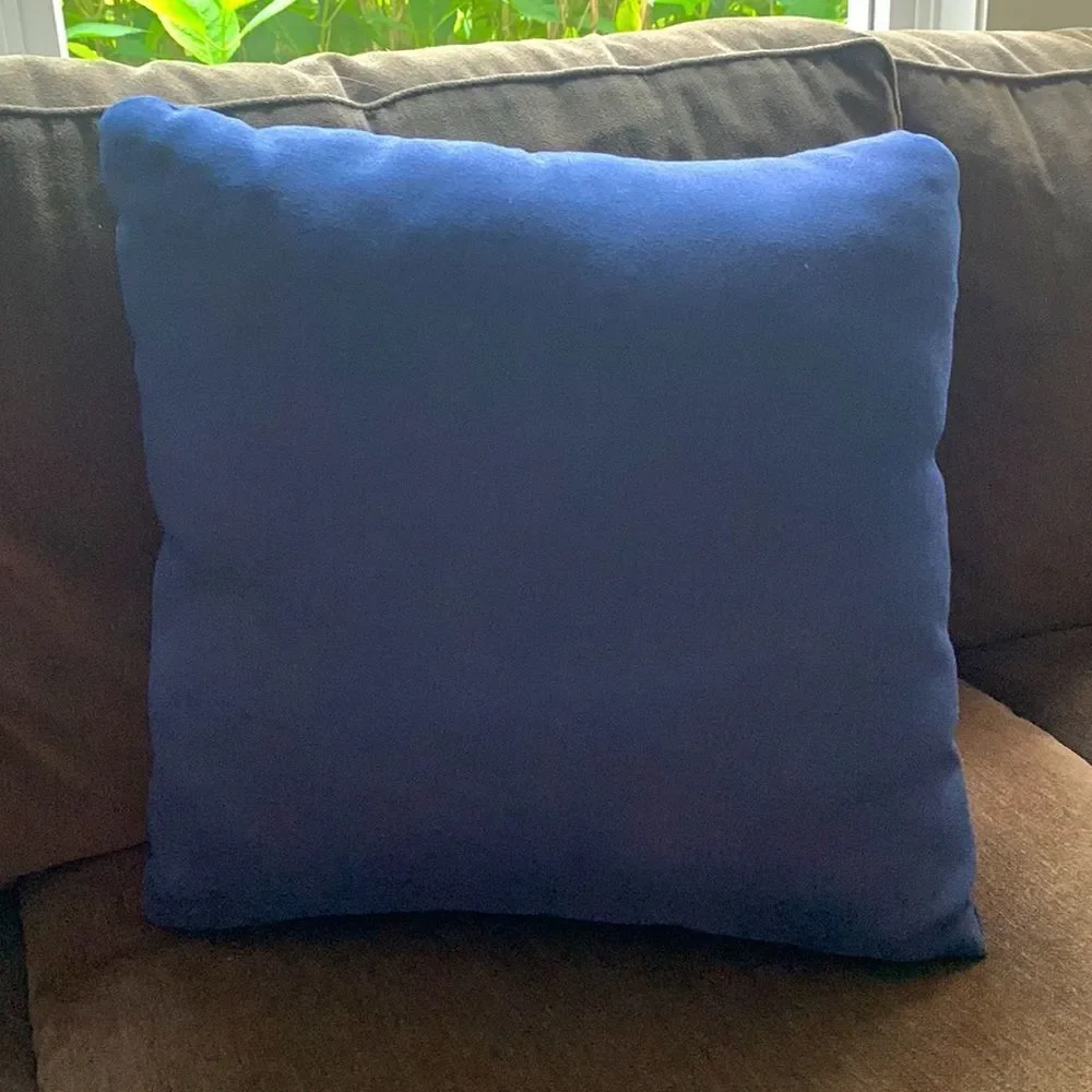 Navy Blue Outdoor Indoor Canvas Throw Pillow  - 16” Square